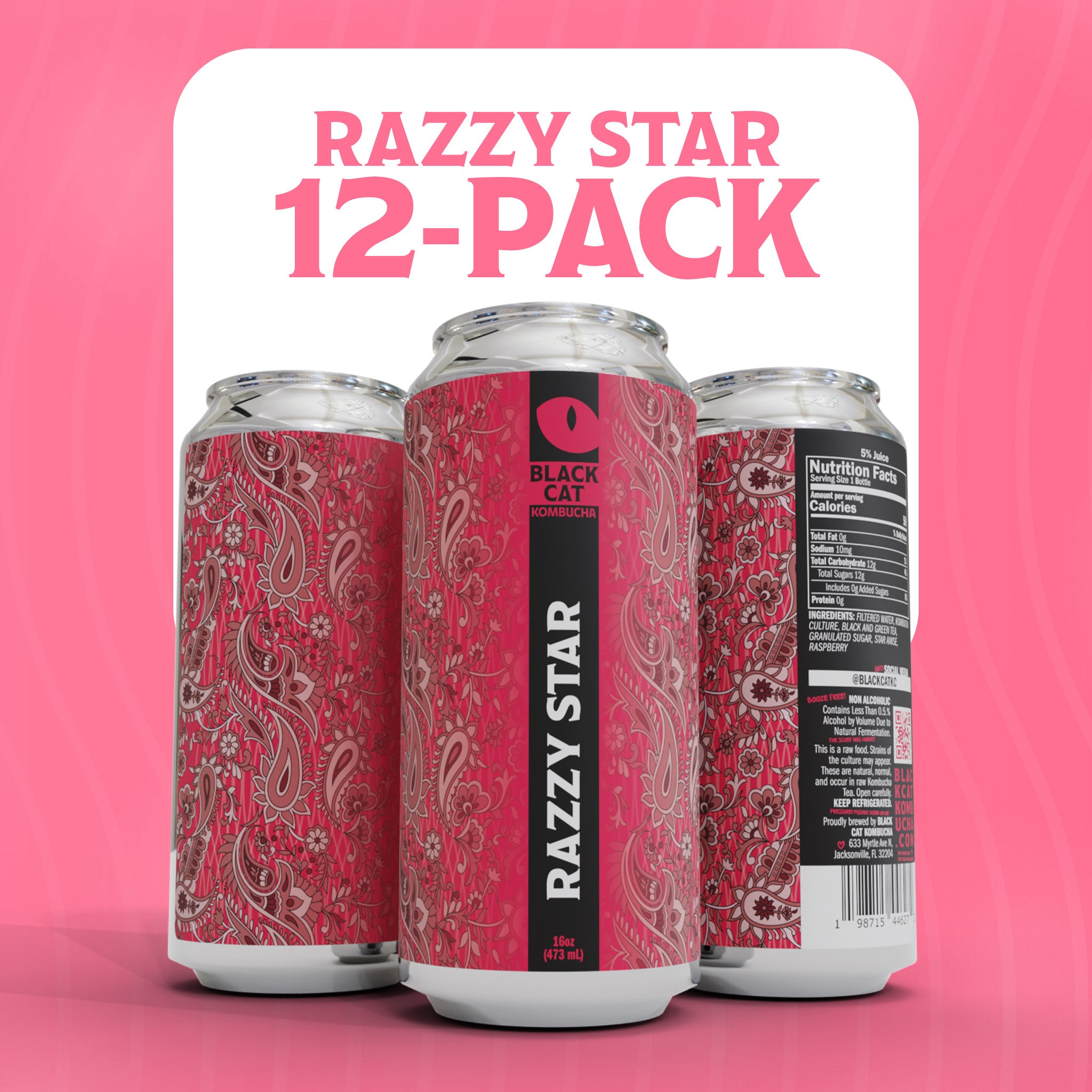 Razzy Star - 12 Pack Kombucha – Black Cat Shop