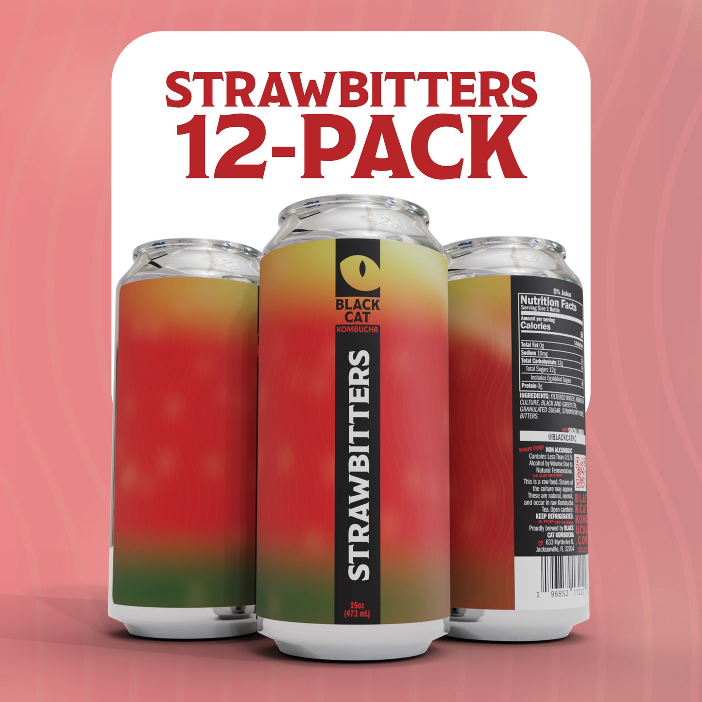 Strawbitters - 12-Pack Kombucha